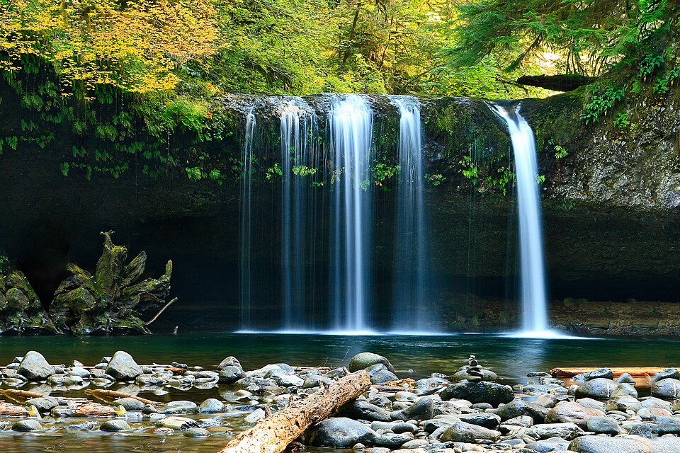 Peaceful waterfall in nature - healing from childhood trauma